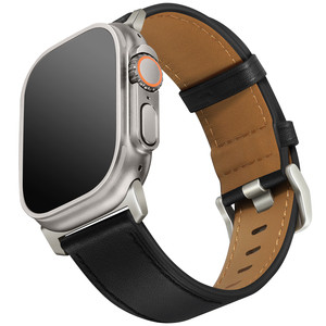 Bracelet de montre en cuir véritable habillé Vintage anti-transpiration pour <span class=keywords><strong>Apple</strong></span> I <span class=keywords><strong>Watch</strong></span> Band 49mm/<span class=keywords><strong>45mm</strong></span>/44mm/42mm/41mm bracelets en cuir pour montres - Product Image 3