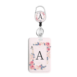 Flower Letter Badge Set with Retractable Scroll <b>ID</b> Card <b>Holder</b> - Office Gift for Colleagues - Product Image 5