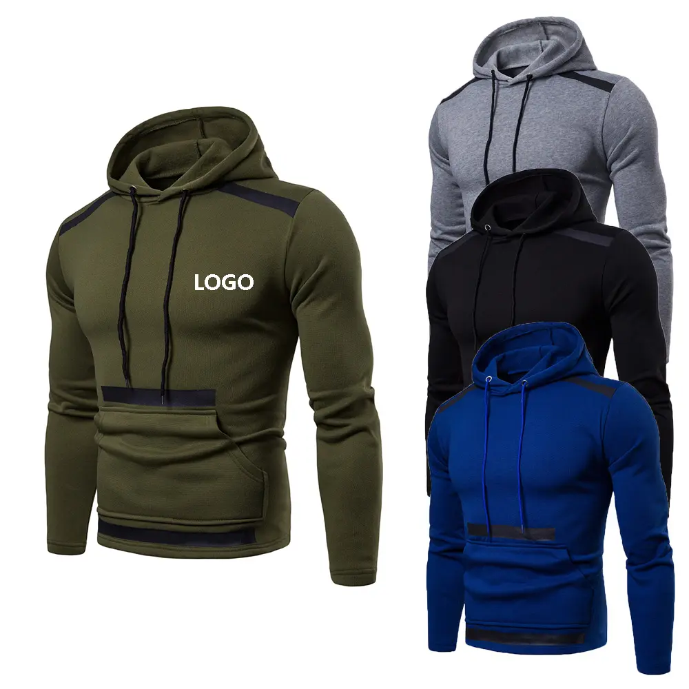 Toptan özel kapşonlu düz kalın pamuk erkek tişörtü premium ceket erkekler spor kazak hoodies