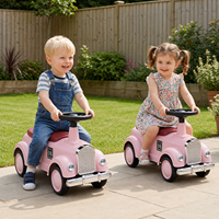 Voiture miniature à pousser pour enfants, style rétro, en plastique, avec siège ergonomique, sécurisée, pour l'extérieur, avec rangement pour jouets