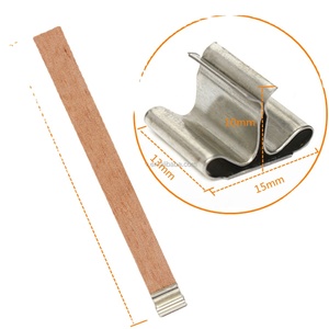 Noyau de bougie épais en bois naturel DGV avec support en <span class=keywords><strong>fer</strong></span> nouveau Style bricolage mèche Clips et autocollants pour la fabrication de bougies - Product Image 2