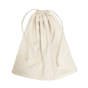 Custom Brand Logo 30x40cm Natural Drawstring Cotton <b>Shoes</b> Pouches Slippers Bags - Product Image 1