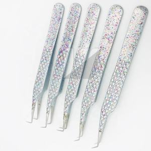 Pince à épiler en acier durable japonais à paillettes blanches personnalisées pointe pointue matériau inoxydable avec logo personnalisé - Product Image 6