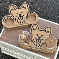 Portavasos de cartón corrugado con forma de gato personalizado para dos tazas de café para llevar