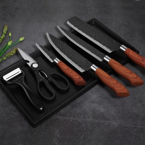 Wooden Grain Handle 6pcs <b>Sharp</b> <b>Knives</b> <b>Sets</b> 3cr13 Stainless Steel Kitchen Cutlery <b>Set</b> - Product Image 2