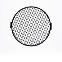 Phare latéral universel de 6,3 pouces avec grille ronde noire vintage LED pour Harley Cafe Racer Touring Sportster Motor