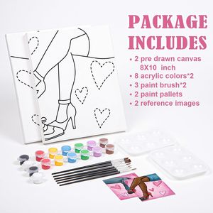 Sip Paint Kit Ensemble <span class=keywords><strong>d</strong></span>'art sur toile pré-dessiné pour adultes Love Theme Date Night Games Contour pour la <span class=keywords><strong>d</strong></span>écoration intérieure et les enfants - Product Image 3