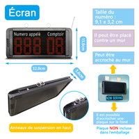 Système de gestion de files d'attente sans fil avec boutons d'appel vocaux en français pour restaurants, banques, traiteurs, cliniques, pharmacies