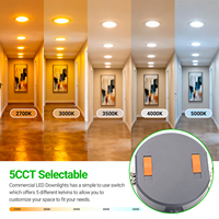 Downlight LED Comercial 5CCT Regulable de 6 Pulgadas 26W 22W 16W IP54, Foco LED Empotrable para Techo