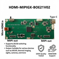 Kit d'affichage LCD TFT hexagonal BOE de 2,1 pouces 1600x1600 avec carte Micro HD-MI vers double MIPI, commutation 2D/3D pour casque AR VR