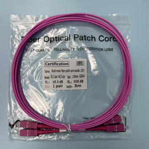 Cable de Fibra Óptica para Interiores de Baja Pérdida de Inserción, 3M, Multimodo OM4, Cubierta Morada LSZH, Cable de Conexión Óptica - Product Image 4