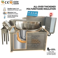 Friteuse industrielle à gaz grande capacité avec filtration automatique de l'huile pour la transformation des aliments frits