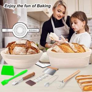 Cestas de fermentación de pan de ratán redondas y ovaladas de 10 pulgadas, kit para hacer pan de masa madre, suministros para hornear, aptas para lavavajillas - Product Image 4