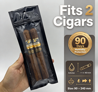 Sacs à cigares Humidor prix usine avec fenêtre transparente 90*240mm 2 pièces sac d'emballage de cigares Humidor tabac