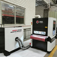 Machine de ponçage et de polissage automatique double bande abrasive robuste Honry SSQ1000 pour le chanfreinage des bords de grandes pièces et le ponçage des surfaces en aluminium