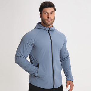 Windproof <strong>Mens</strong> <strong>Light</strong> Weight Hooded Windbreaker <strong>Jacket</strong> Gym Breathable Nylon Spandex <strong>Jackets</strong> for Man Sportswear - Product Image 3