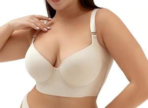 Soutien-gorge push-up lisse à armatures et froncé pour femmes, lingerie grande taille 34-50 BCDEFGH 2026 - Product Image 2
