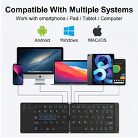 Clavier pliable ultra-fin à commutateurs à ciseaux, rechargeable USB-C, silencieux, multi-appareils pour ordinateur portable, tablette, bureau et voyage