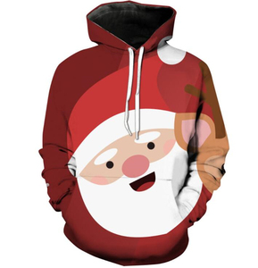 Fitspi-Sudadera con capucha con estampado navideño para hombre y mujer, jersey rojo de <span class=keywords><strong>estilo</strong></span> <span class=keywords><strong>Hip</strong></span> <span class=keywords><strong>Hop</strong></span> a la moda, <span class=keywords><strong>ropa</strong></span> de otoño - Product Image 3