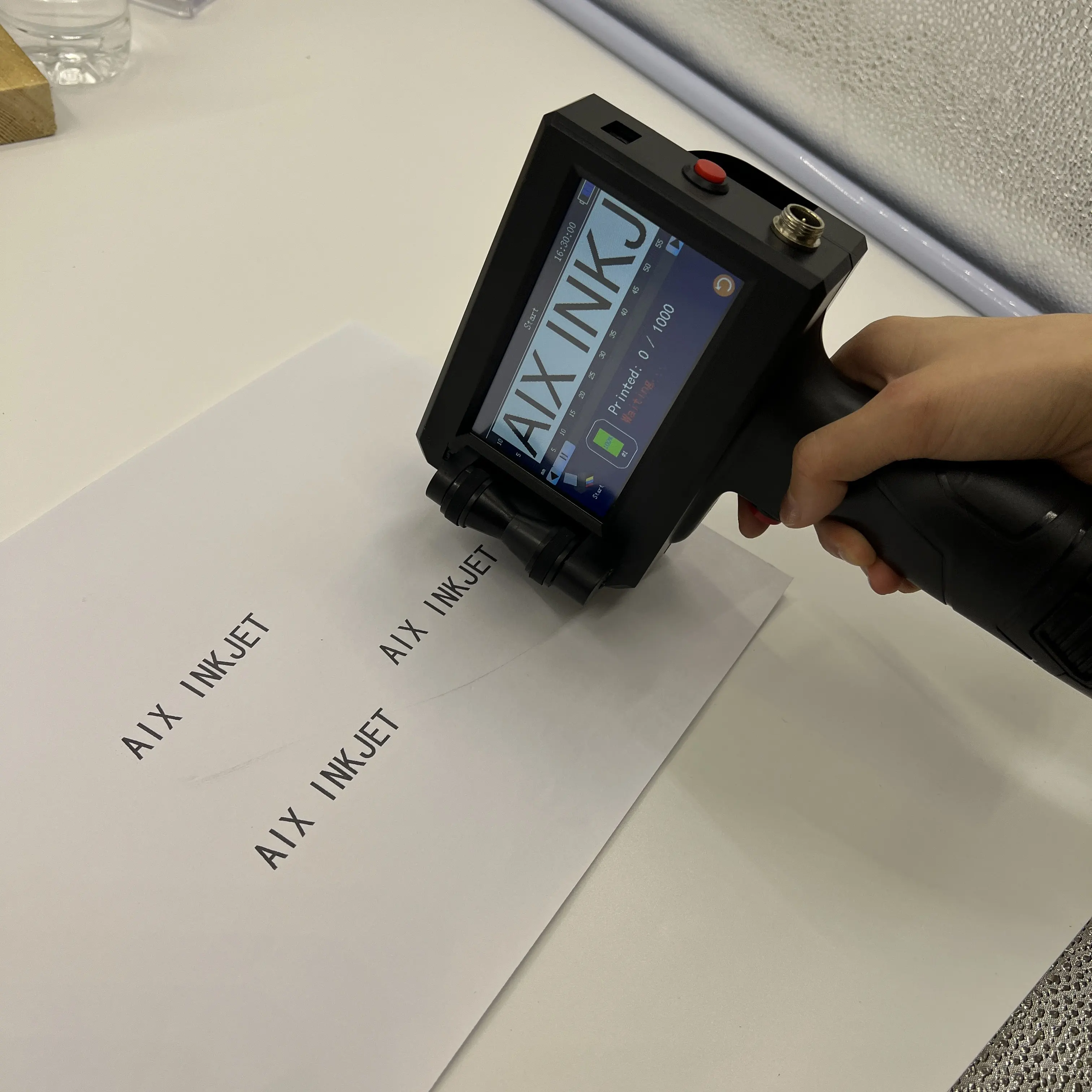 AIX Tij 127mm Printer Expire Date Batch Number Coding Machine Round Bottle Paper Box Hand Held Inkjet Portable Inkjet Printer