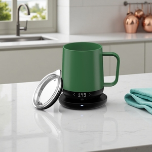 <span class=keywords><strong>Mug</strong></span> Kopi Pemanas Listrik Pintar 12oz dengan Kontrol Suhu, Terbuat dari Baja Anti Karat, untuk Meja Kantor - Product Image 2