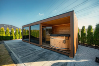 Sauna préfabriqué en conteneur, cabine de sauna modulaire en bois pour extérieur avec chauffage Harvia, personnalisable OEM ODM, maison de sauna de jardin