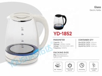 Prix de gros Nouveau Design avec Plaque Chauffante 1.8 Litres Eau Thé Bouilloire Électrique Ménage en Verre