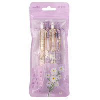 Stylo Gel Marguerite Fraîche Créatif, Fleur Promotionnelle, Papeterie Étudiante en Plastique, Pointe Noire 0,5 mm, Stylo Neutre