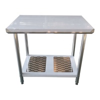 Table de cuisine professionnelle en acier inoxydable 201/304 avec revêtement autonettoyant, capacité robuste pour postes de travail de chefs de restaurant