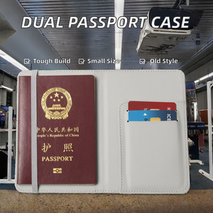 Porte-<span class=keywords><strong>passeport</strong></span> et étui en cuir PU avec blocage RFID, design vintage, personnalisable, protecteur de carte d'identité vierge - Product Image 1