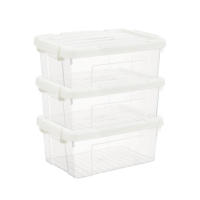 Boîte de rangement rectangulaire moderne 20-35L avec loquet, en PP transparent, robuste, multifonction, pour organiser les jouets d'enfants