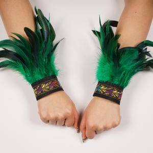 Gelang Manset Bulu Suku Bohemia untuk Festival Pesta, Paket Grosir, Aksesori Etnik Buatan Tangan untuk Festival Musik, Karnaval, Rave - Product Image 3