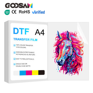 Feuilles de film PET DTF GOOSAM A3 A4 A3+ simple face mat 100 feuilles transfert thermique jet d'encre pour impression sur T-shirt - Product Image 1