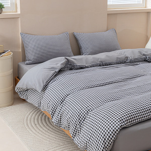 <strong>Neutral</strong> Plaid Soft Microfiber 3-Piece <strong>Bedding</strong> Quilt <strong>Set</strong> - Product Image 3