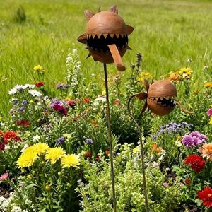 Piquets de jardin en métal en forme de Piège à mouches de Vénus, 31 pouces, thermolaqués, résistants aux intempéries, faits à la main, pour plantes carnivores, décoration extérieure de jardin, faciles à installer - Product Image 5