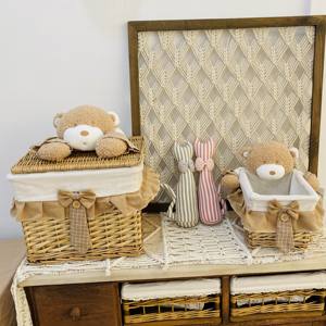 Set di cesti in tessuto salice resistente per bambini da 5 pezzi con fodere staccabili e Top in <span class=keywords><strong>peluche</strong></span> - Product Image 2