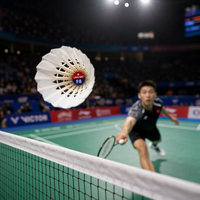 Volants de badminton LINGMEI F8 en plumes d'oie, tête en liège sandwich 2 couches, écologiques, niveau tournoi pour entraînement professionnel