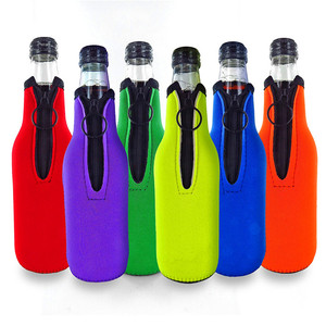 330ml Insulated Zippered Wine Bottle Sleeve Bag Full Printing Neoprene Beer Bottle Cooler Holder Cover Koozies For Promotion