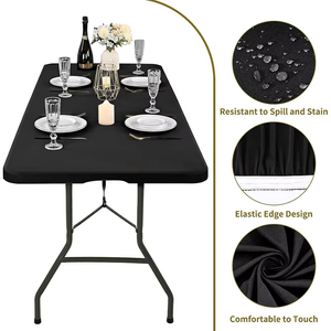 Mantel Elástico Ajustable para Mesa, Varios Tamaños y Colores, Lavable, Plegable, de Poliéster, Universal - Product Image 2