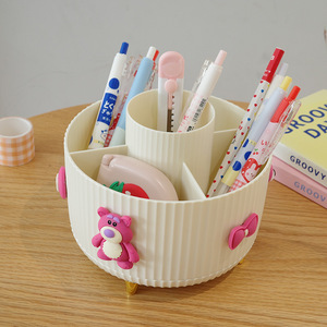 Máy tính để bàn xoay bút conner công suất lớn văn phòng phẩm lưu trữ hộp chàng trai cô gái trẻ em bàn pp tiêm ánh sáng phong cách sang trọng - Product Image 2