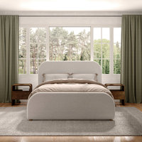 Lit moderne King, double, simple, Queen, Pebble, Queen, Oat, design capitonné, revêtement en tissu velours doux, cadre en bois, rembourrage en cuir