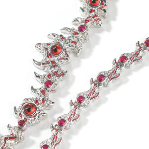 Gargantilla exagerada de fantasía oscura, collar grueso de latón, espina, ojos rojos, cadena de 25mm, joyería de Hip <span class=keywords><strong>Hop</strong></span> para hombres, mosaico 5A, Zirconia cúbica - Product Image 2