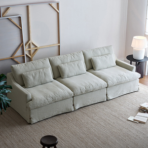 Hiện đại boucle Trắng đám mây Sofa ghế mô-đun mô-đun cắt L U hình góc xuống lông nén sofa - Product Image 5