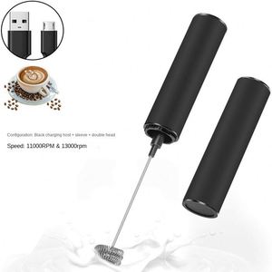 Mousseur à café et lait électrique rechargeable USB au design classique, écologique, batteur à œufs domestique avec accessoires pour le thé - Product Image 5