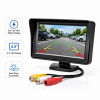 Écran de rétroviseur de voiture de 4,3 pouces avec pare-soleil, caméra de recul 12V-36V DC pour camion et SUV