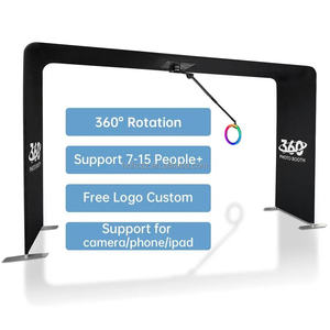 360 °   Photomaton rotatif pour mariages et fêtes, construction en aluminium, compatible avec les smartphones, les iPad et les appareils photo - Product Image 2