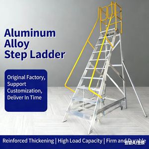 Plateforme d'atelier mobile pour soudage avec garde-corps en alliage d'aluminium, capacité de charge 200 kg, hauteur 1-4,5 m, <span class=keywords><strong>suspension</strong></span> fixe pour maintenance - Product Image 2