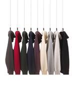 Sudadera con capucha extragrande personalizada de alta calidad para hombre, con doble cremallera, forro polar grueso, logotipo impreso en relieve, tejido de punto.