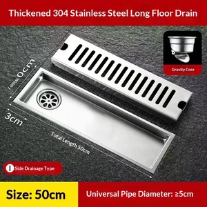 OEM Bathroom 304 Stainless Steel Strip Type Anti-Odor American Style Thickened Large Capacity Rectangular Floor Drain - Product Image 6