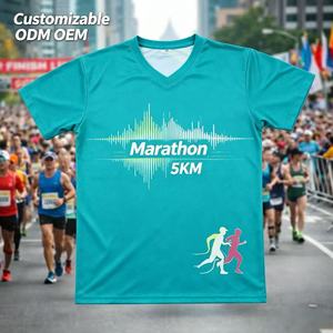 Camisetas de Running para Maratón al por Mayor, Camisetas Publicitarias con Impresión 3D, Camisetas de Poliéster con Logotipo Personalizado, Camisetas Blancas para Sublimación - Product Image 1